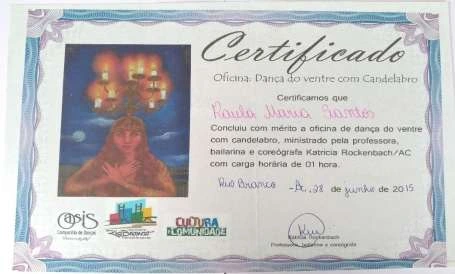 Certificado · oficina com candelabro