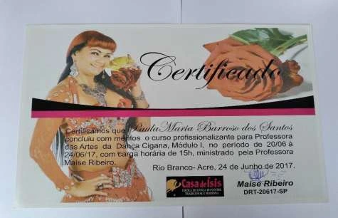 Certificado · dança cigana, 2017