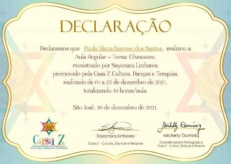 Declaração de participação · Ghawazee