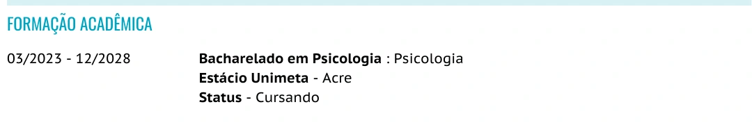 Registro curricular · graduação em andamento