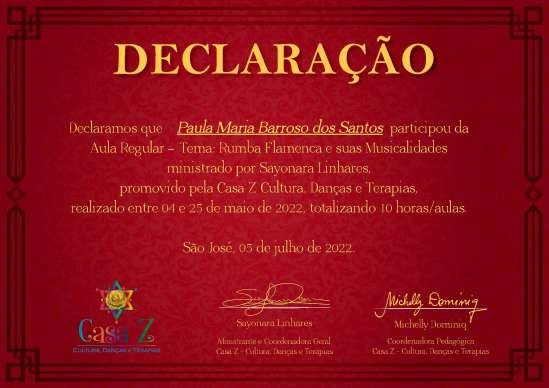Declaração · rumba e musicalidades