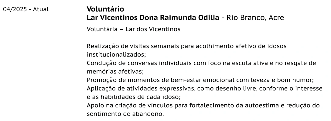 Registro curricular · voluntariado